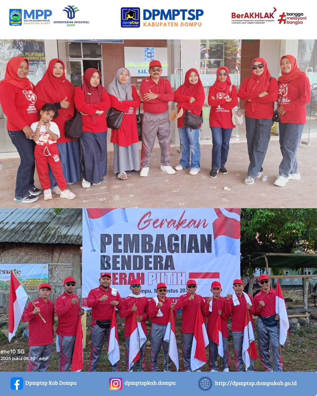 Perayaan HUT RI- Ke-80, Dpmptsp Kabupaten Dompu Ikuti Lomba Gerak Jalan 17 Km.